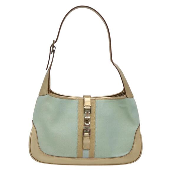 GUCCI Jackie Shoulder Bag Canvas Green Gold 001 001 - Picture 2 of 16